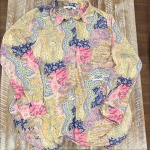 Rose + Olivia Multicolor Paisley Button Down Shirt